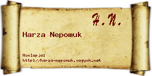 Harza Nepomuk névjegykártya